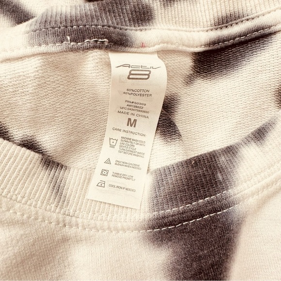 Activ 8 Tie Dye Hookup Sweatshirt Black & White Women’s Size M‎ - Picture 6 of 9